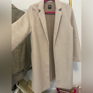 Tan zara coat size medium